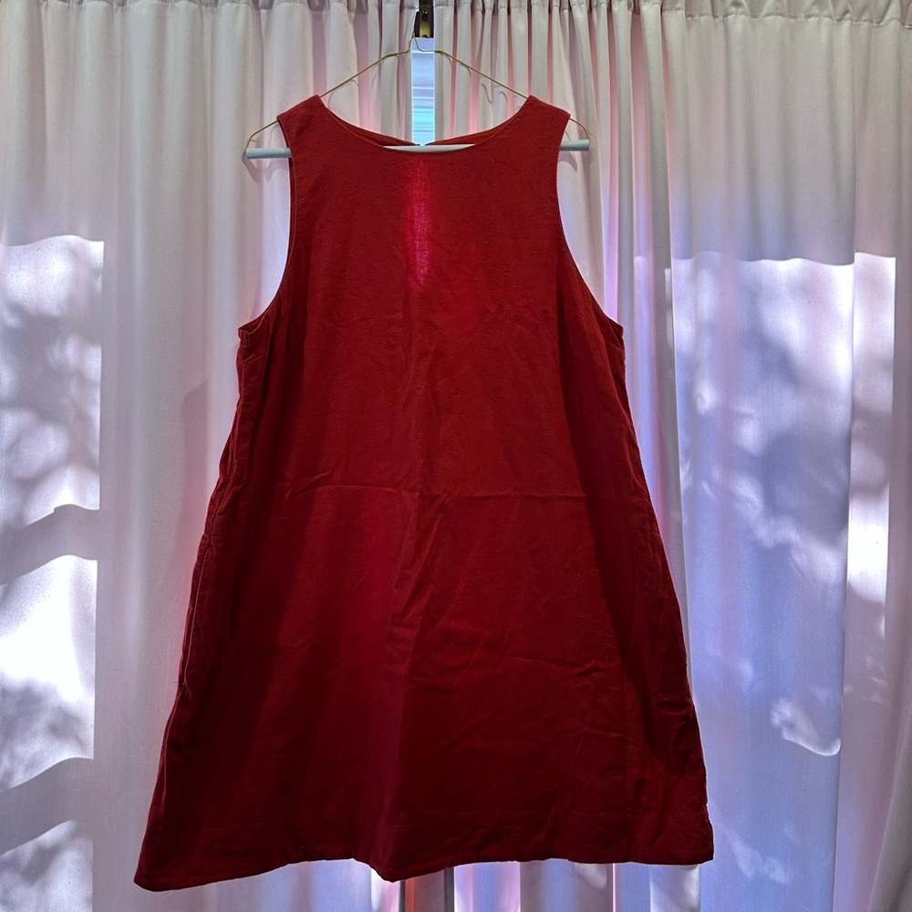 Abercrombie Linen Sleeveless Red Dress